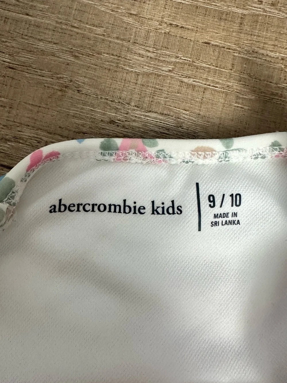 abercrombie kids Floral One-Piece Swimsuit - Pink, Green, Blue on White